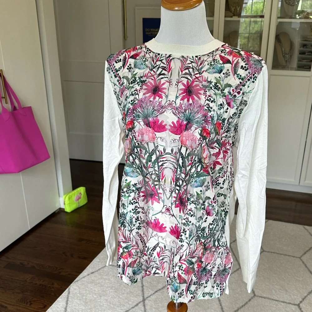 EUC Ted Baker London Silk Blend Floral Sweater - Picture 1 of 9